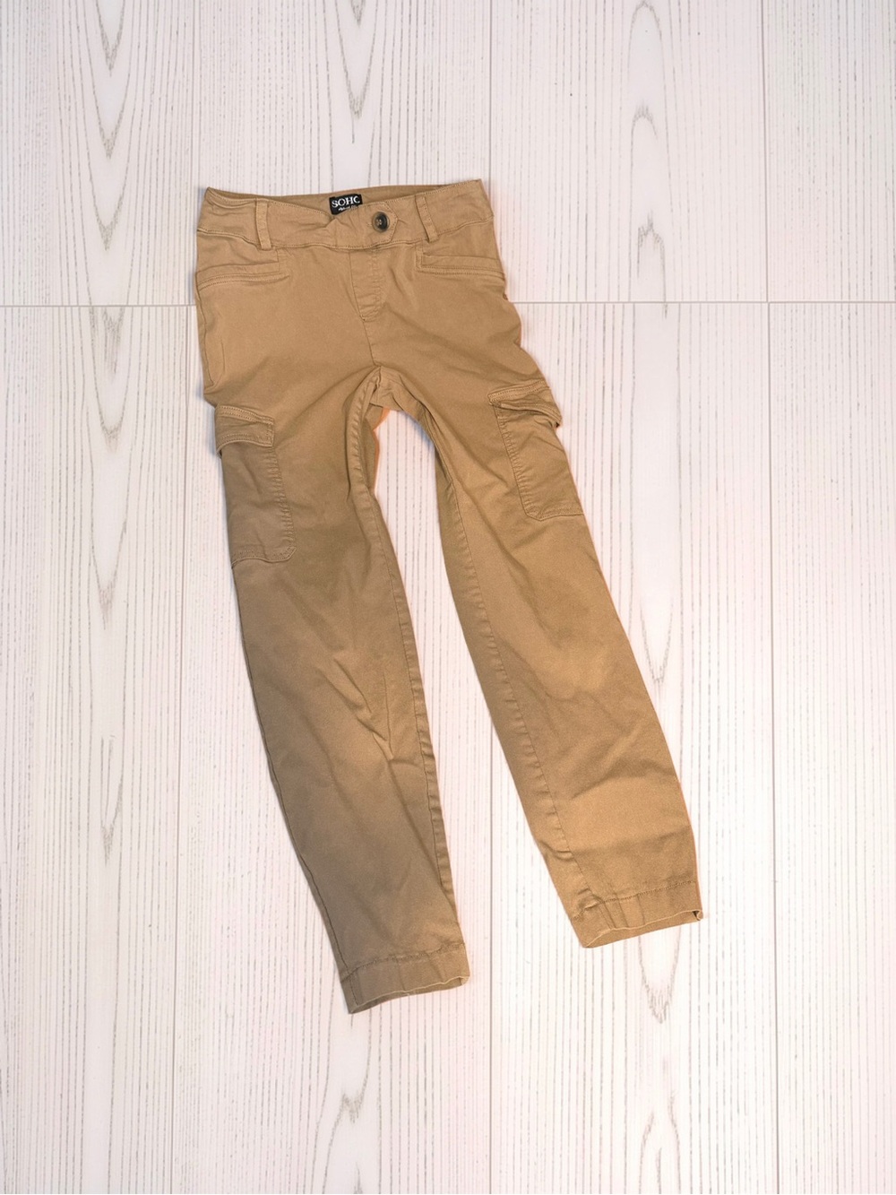 Soho Tan Skinny Cargo Jumpsuit-Style Pants